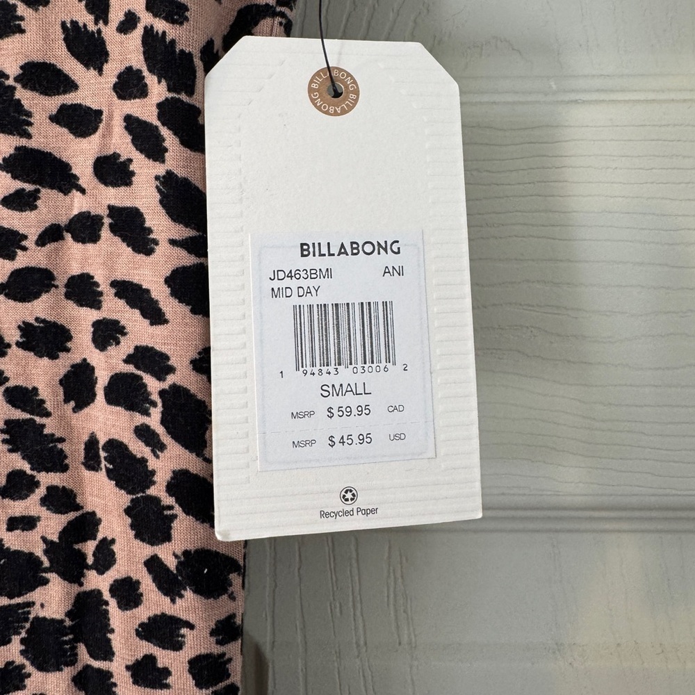 NWT billabong Leopard Print bodycon Dress sz S - Picture 2 of 4